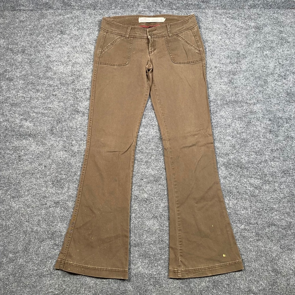 Hollister Low Rise Flare Pants Brown Stretch Cotton Y2K Size 5R 56169380